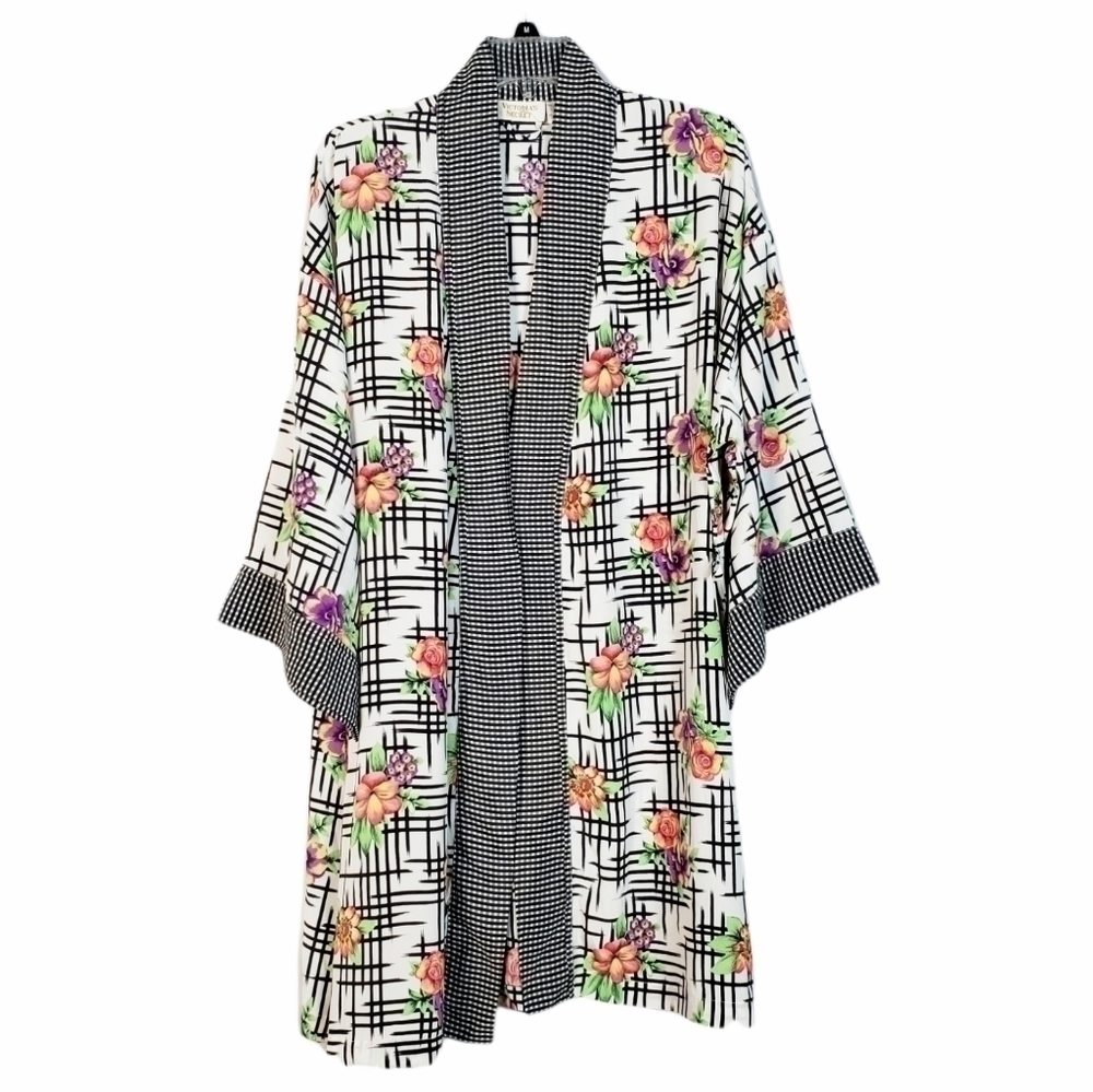 VINTAGE Victoria's Secret floral robe lounge gold label